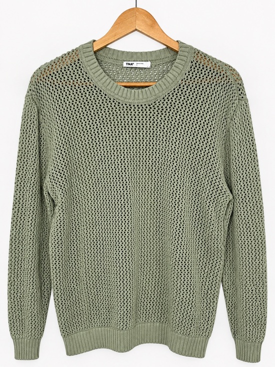 Aritzia Sweaters - NWOT TNA Cotton Beaumont Crewneck Sweater Sage Green small *mint condition